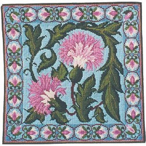 Animal Fayre Needlepoint Cushions Kit - Blue Carnation Tile